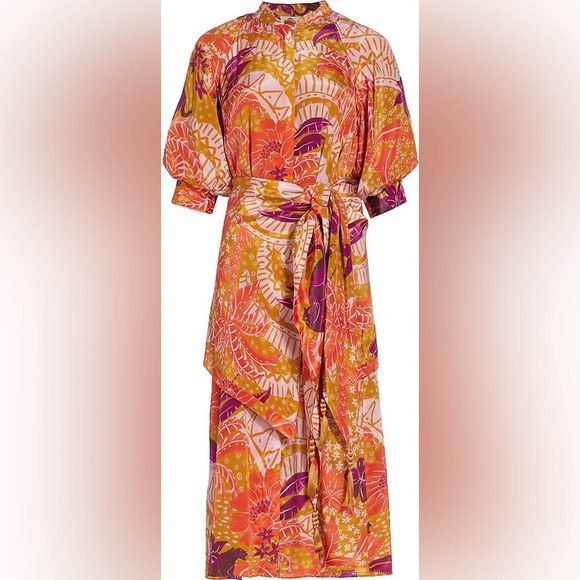 $260 FARM RIO
Print Tassel Midi Dress size xs - Picture 3 of 12